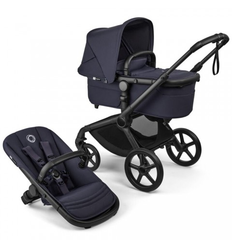 Bugaboo Fox 5 Renew - wózek wielofunkcyjny, zestaw 2w1 z opcją 3w1 i 4w1 | Black / Deep Indigo - Deep Indigo